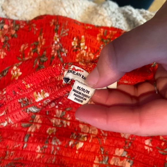 AE 2 Piece Crop Top and Skort Set, Red Floral, Size M - Picture 5 of 6